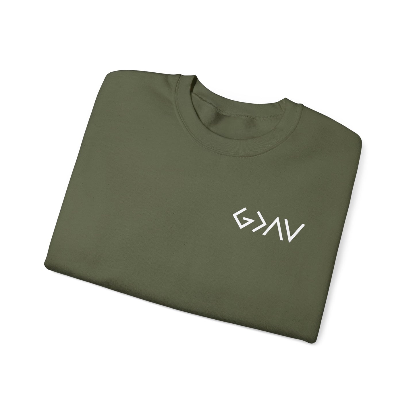Jireh Way Jireh Way | Christian Apparel | God Is Greater Crewneck Sweatshirt