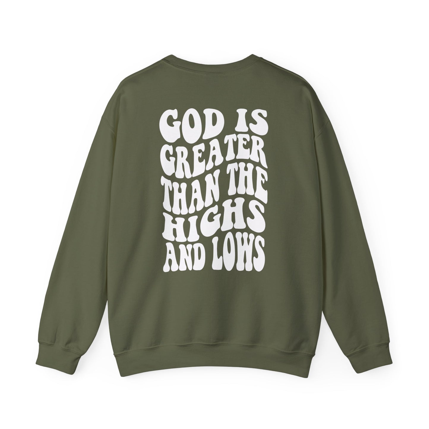 Jireh Way Jireh Way | Christian Apparel | God Is Greater Crewneck Sweatshirt
