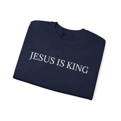 Jesus Is King Crewneck Sweatshirt Navy