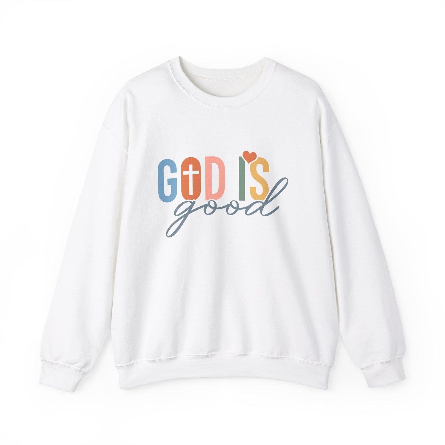 God Is Good Crewneck Sweatshirt White