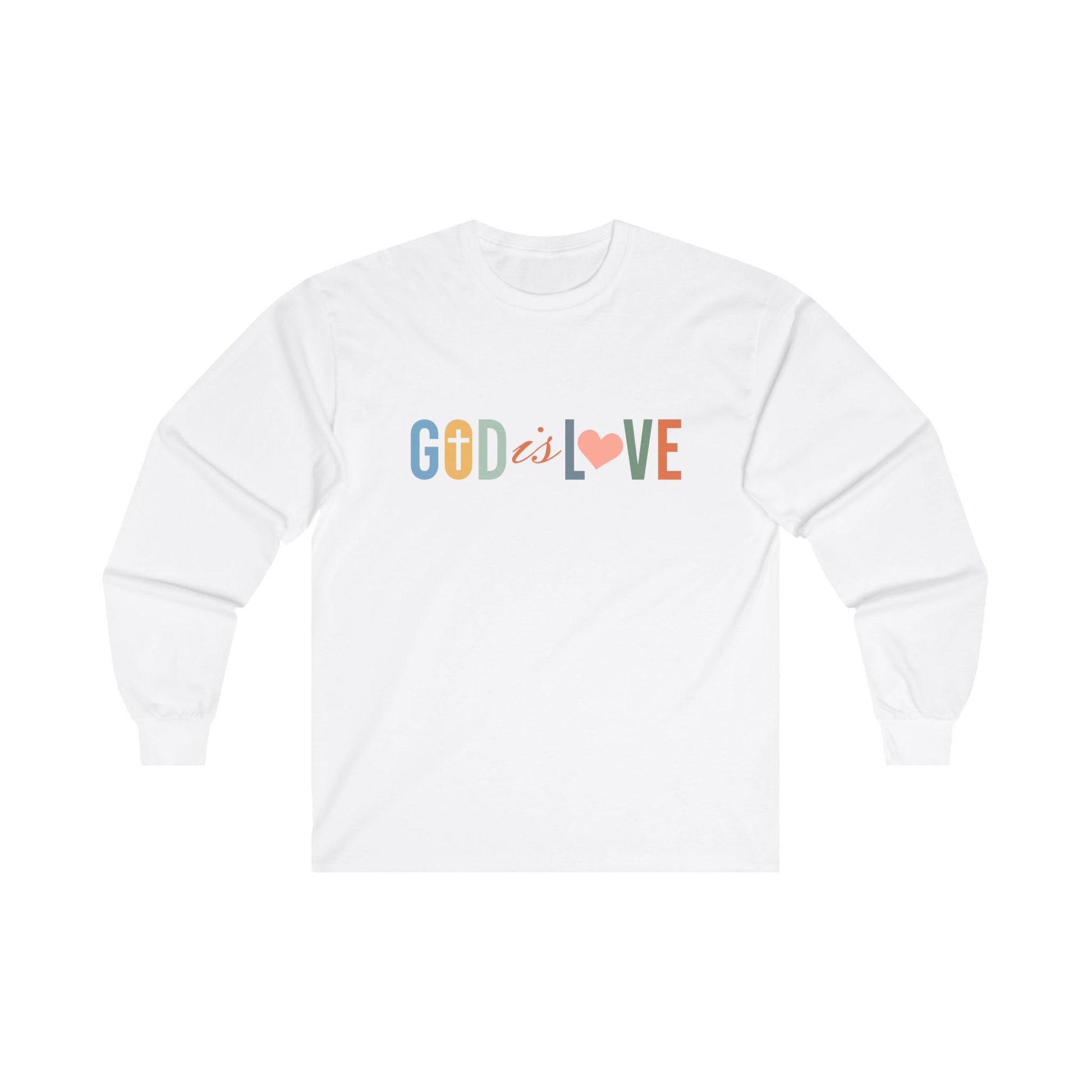 God Is Love Long Sleeve Tee White