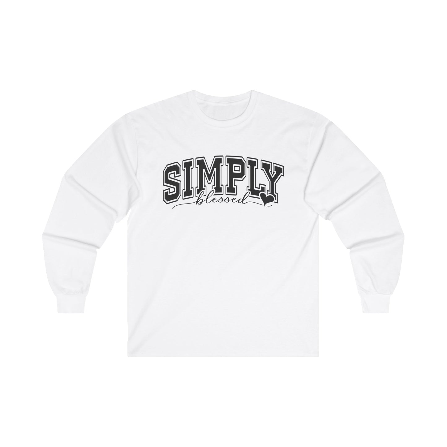 Simply Blessed Long Sleeve Tee White