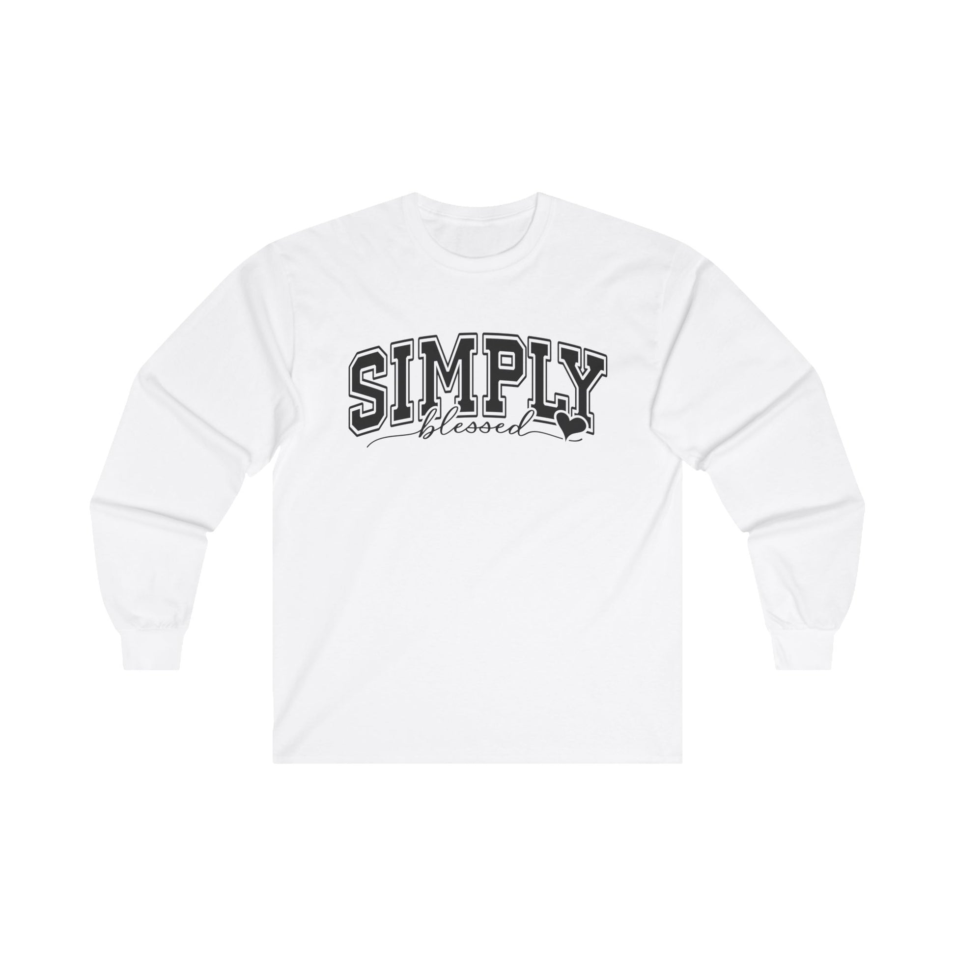 Simply Blessed Long Sleeve Tee White