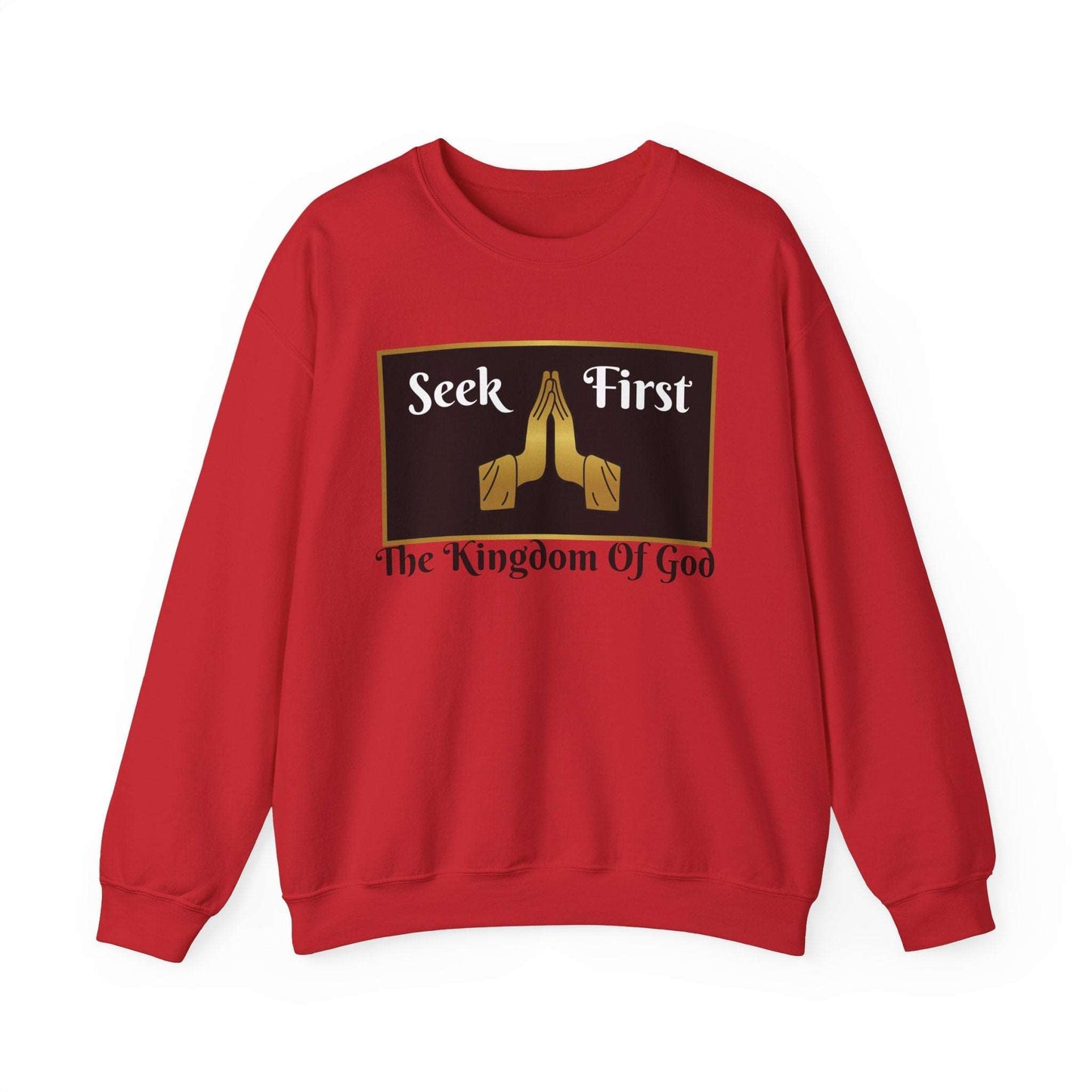 Seek First the Kingdom of God Crewneck Sweatshirt Red