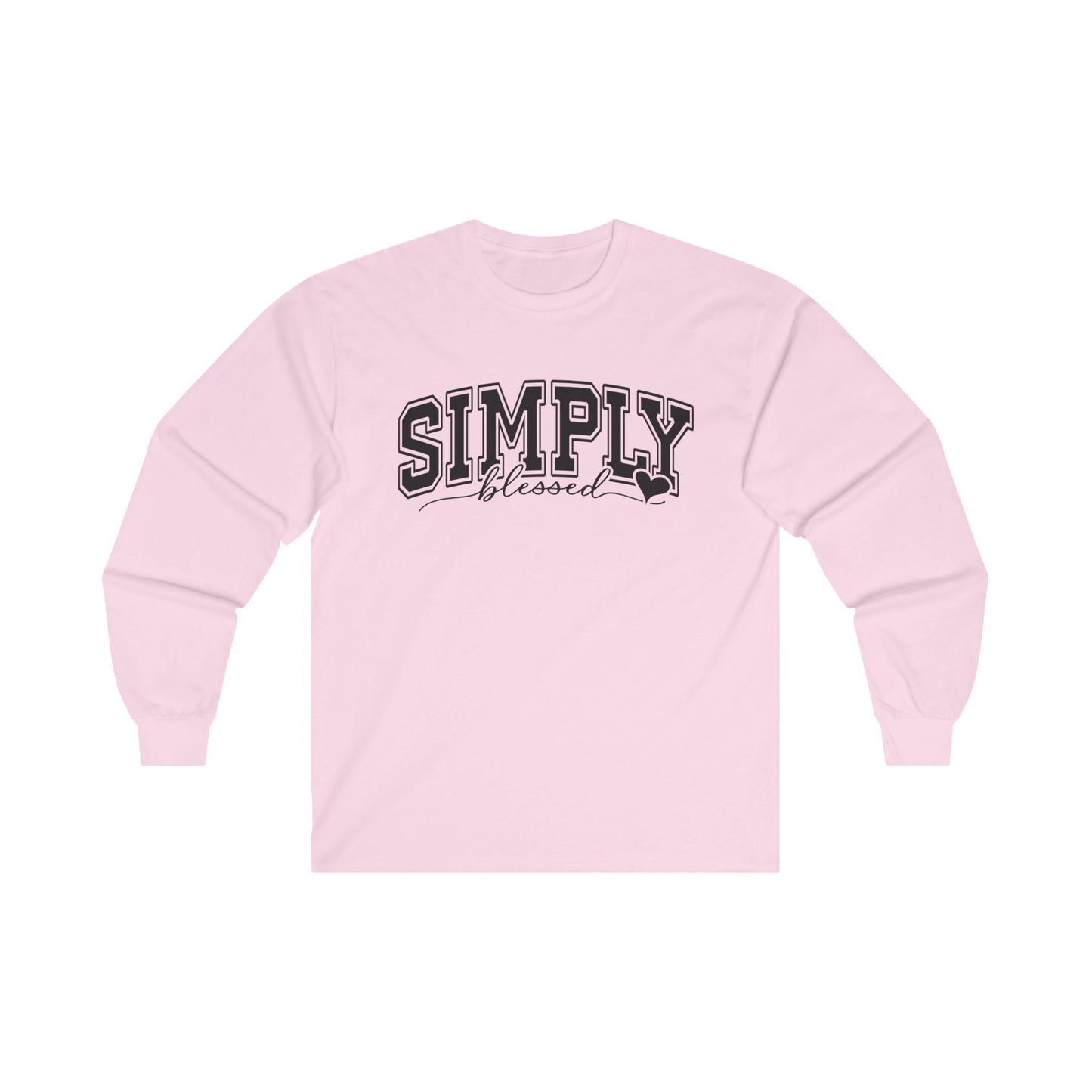 Simply Blessed Long Sleeve Tee Light Pink