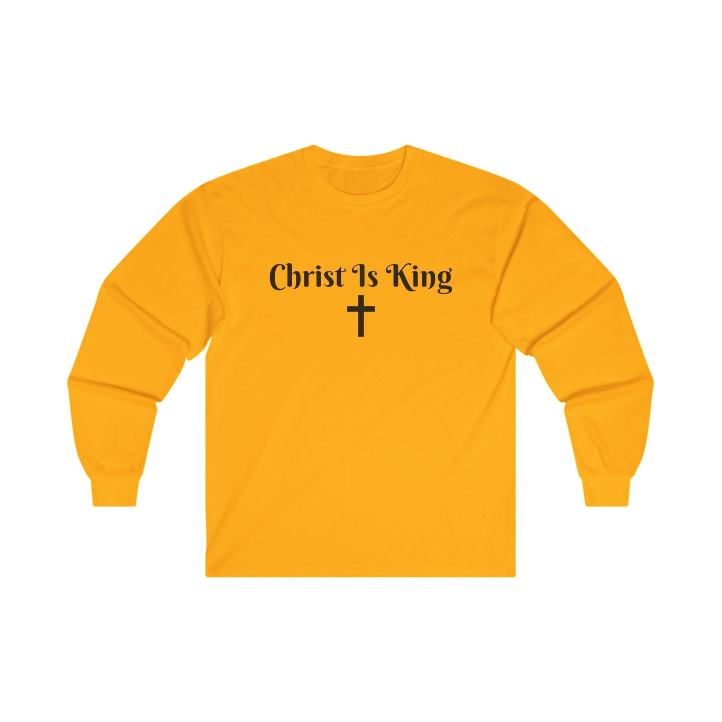 Christ Is King Long Sleeve Tee Gold