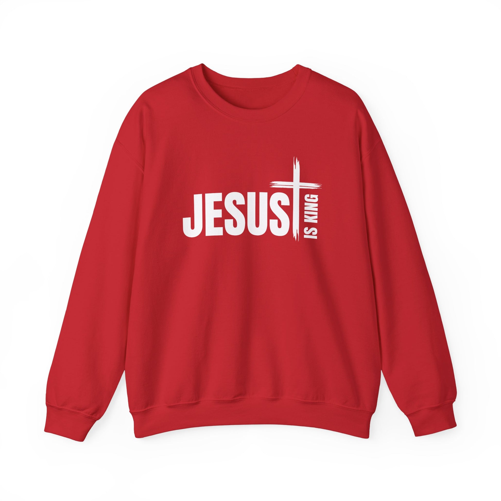 Jesus Is King Crewneck Sweatshirt Red