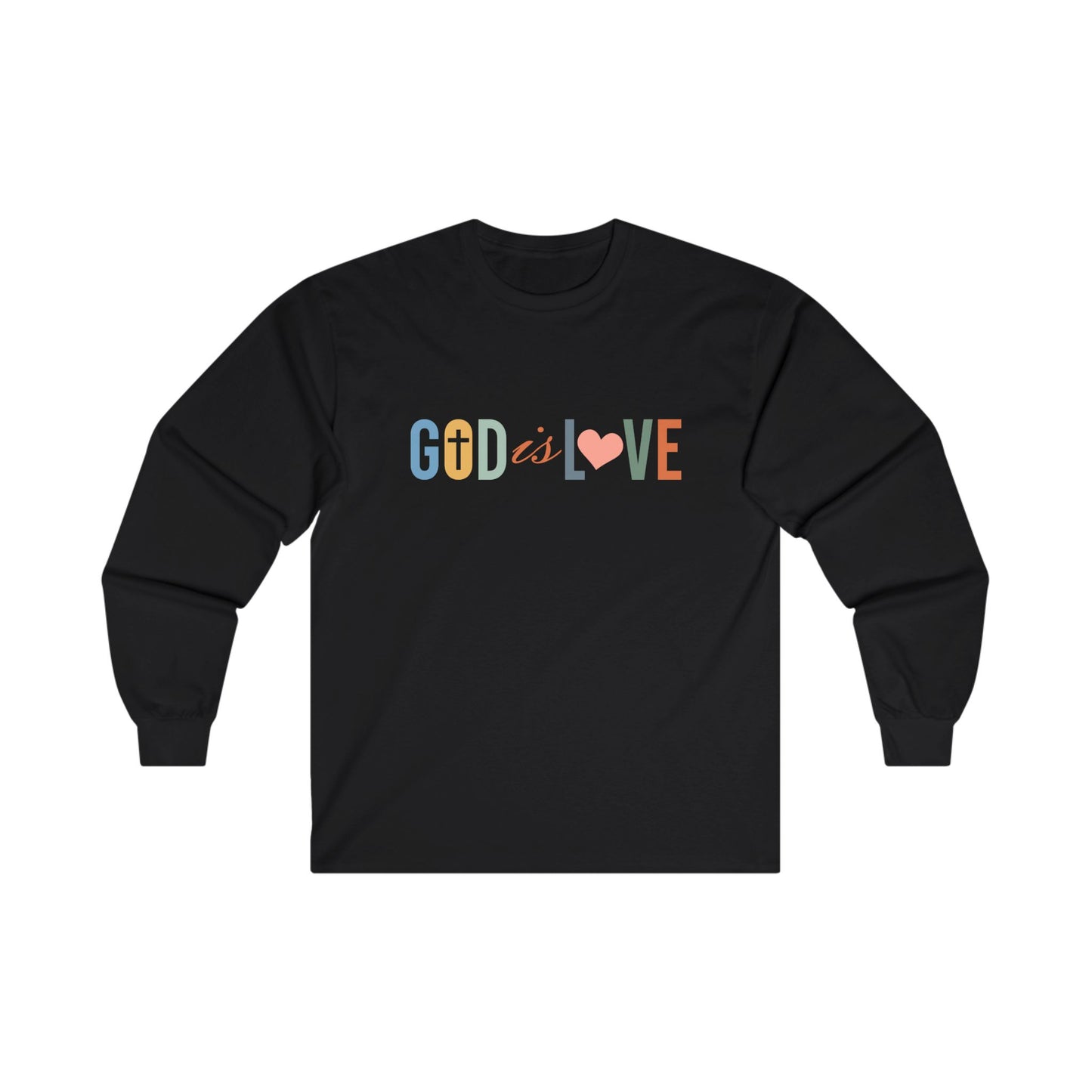 God Is Love Long Sleeve Tee Black