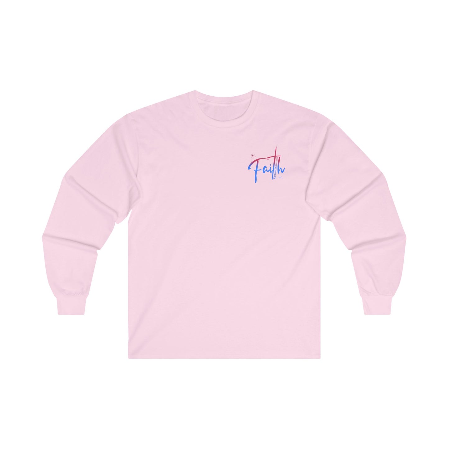 Faith Long Sleeve Tee Light Pink