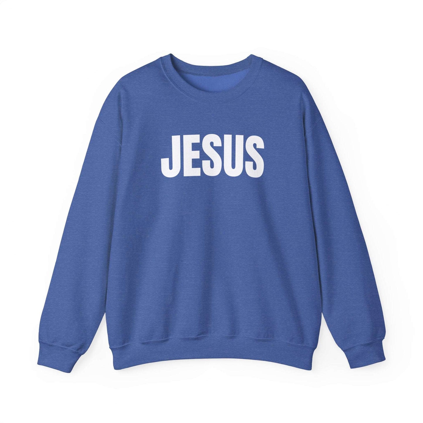 Jesus Crewneck Sweatshirt Heather Sport Royal