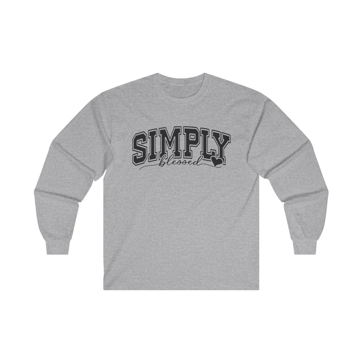 Simply Blessed Long Sleeve Tee Sport Grey