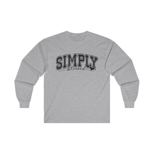 Simply Blessed Long Sleeve Tee Sport Grey