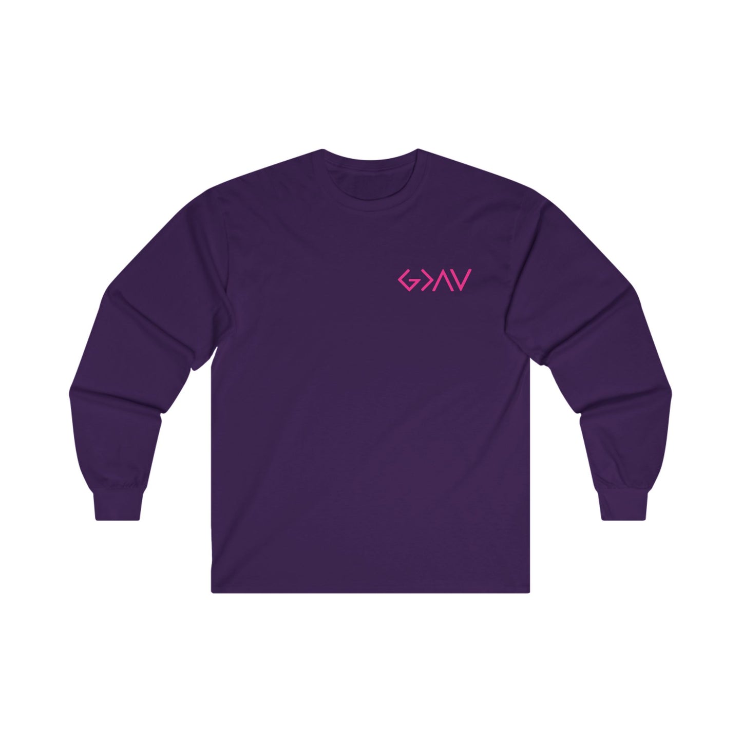 God Is Greater Long Sleeve Tee Purple