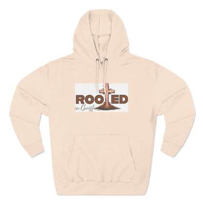 Rooted In Christ Fleece Hoodie Pale Pink