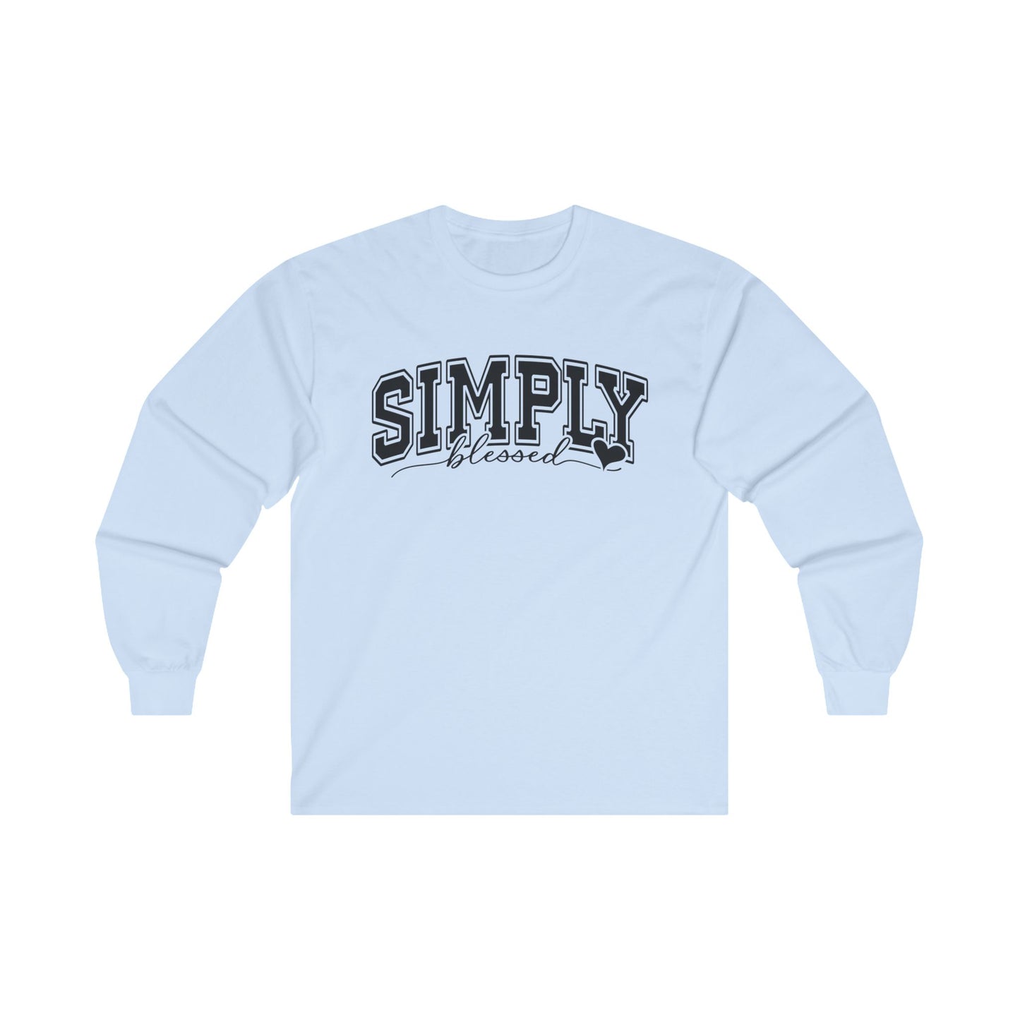 Simply Blessed Long Sleeve Tee Light Blue