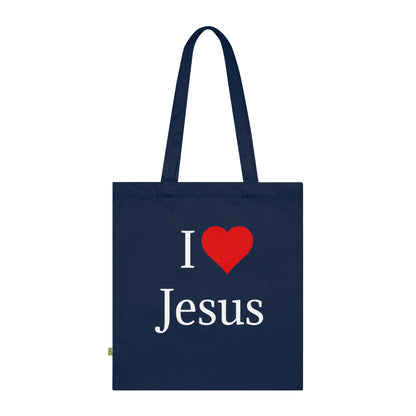 I Love Jesus Tote Bag French Navy 15" x 16.5"