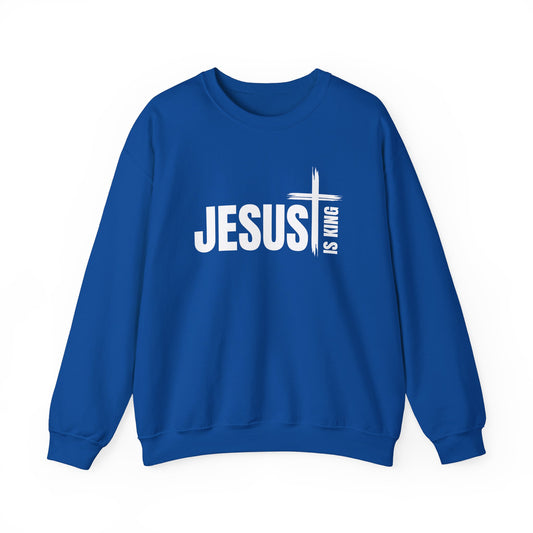 Jesus Is King Crewneck Sweatshirt Royal