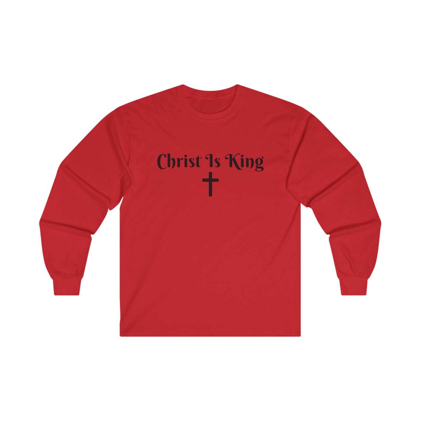 Christ Is King Long Sleeve Tee Red