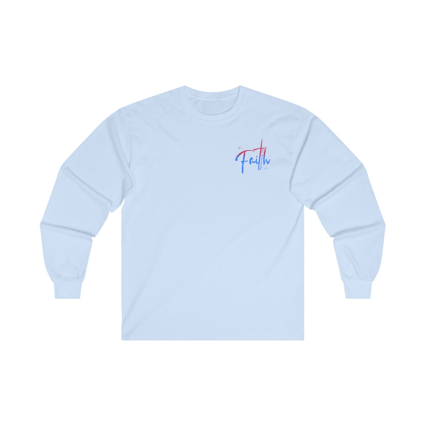 Faith Long Sleeve Tee Light Blue