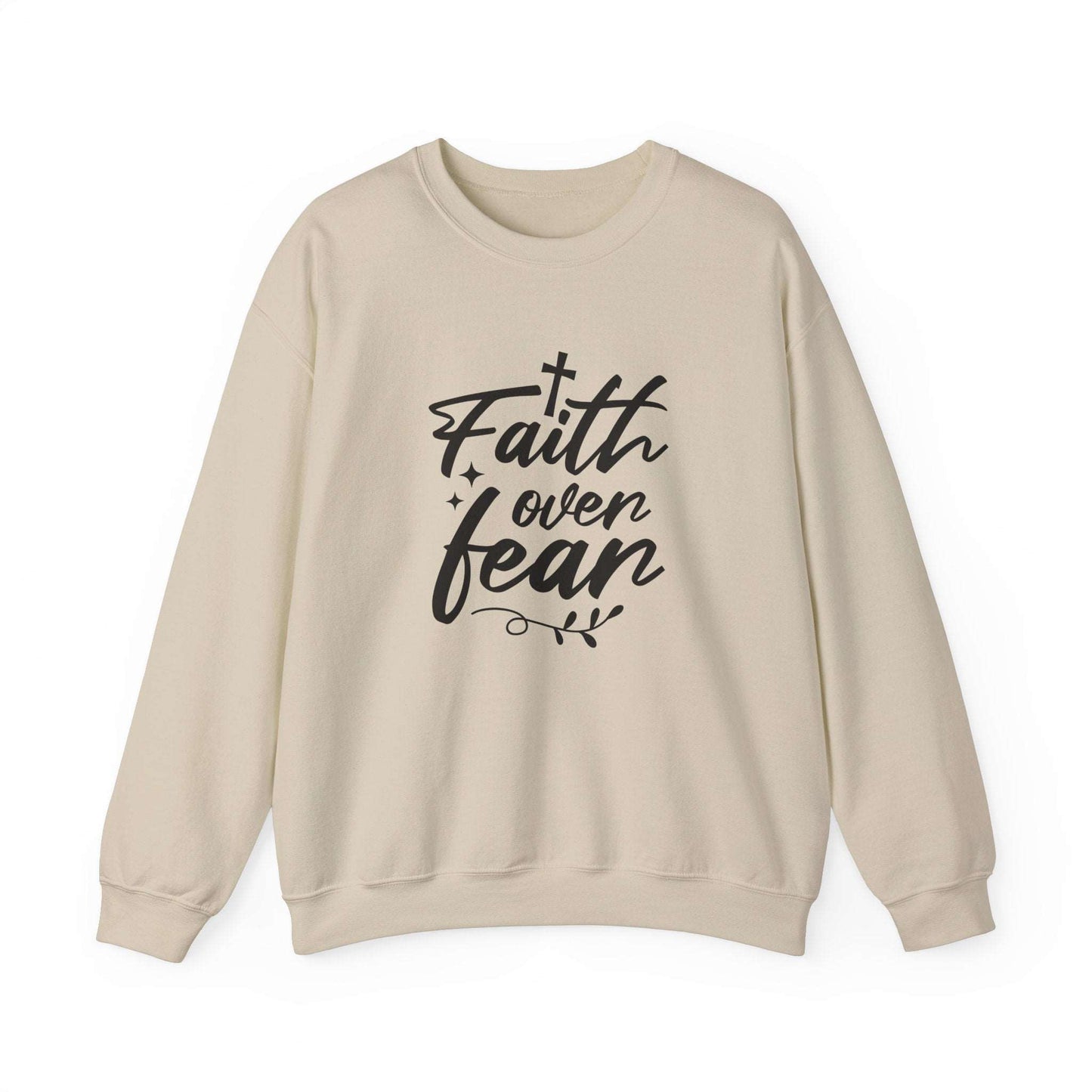 Faith Over Fear Crewneck Sweatshirt Sand