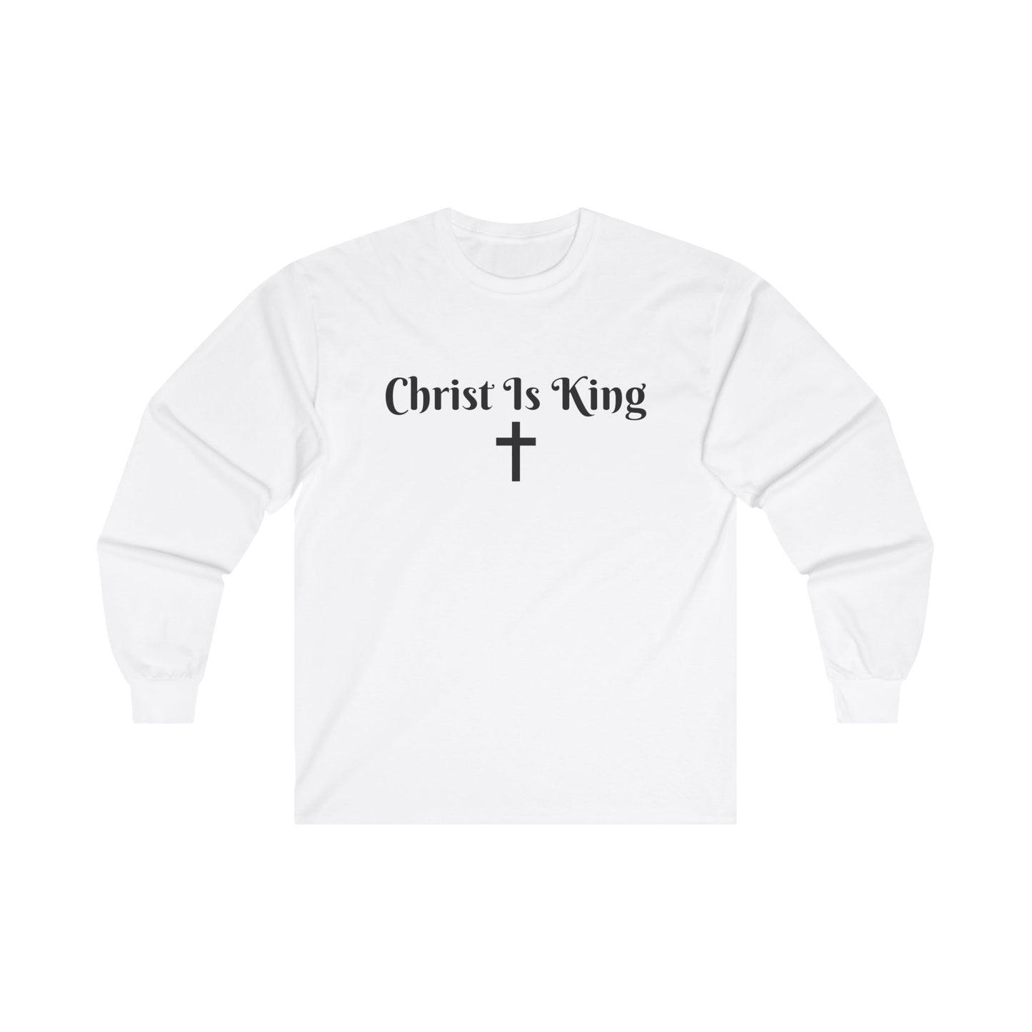 Christ Is King Long Sleeve Tee White