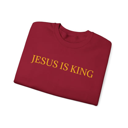 Jesus Is King Crewneck Sweatshirt Cardinal Red