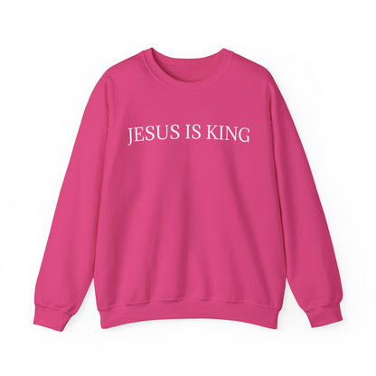 Jesus Is King Crewneck Sweatshirt Heliconia