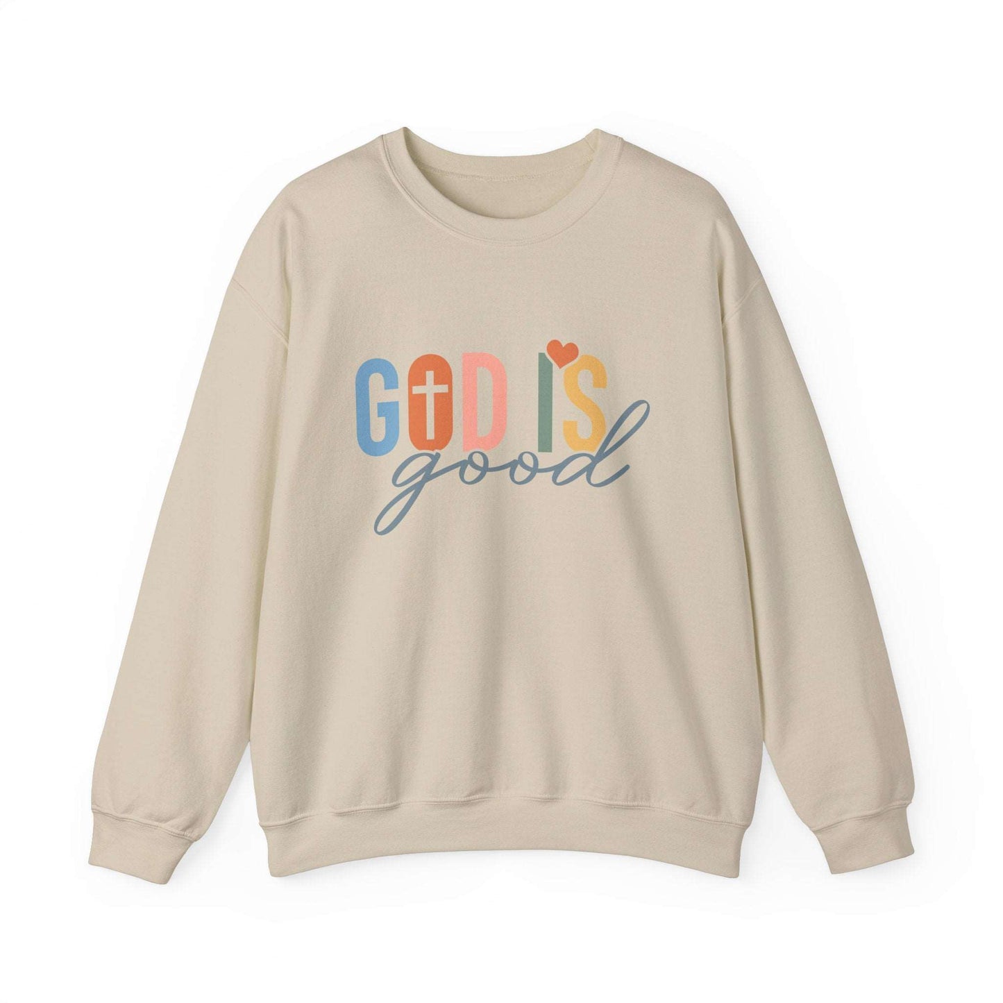 God Is Good Crewneck Sweatshirt Sand