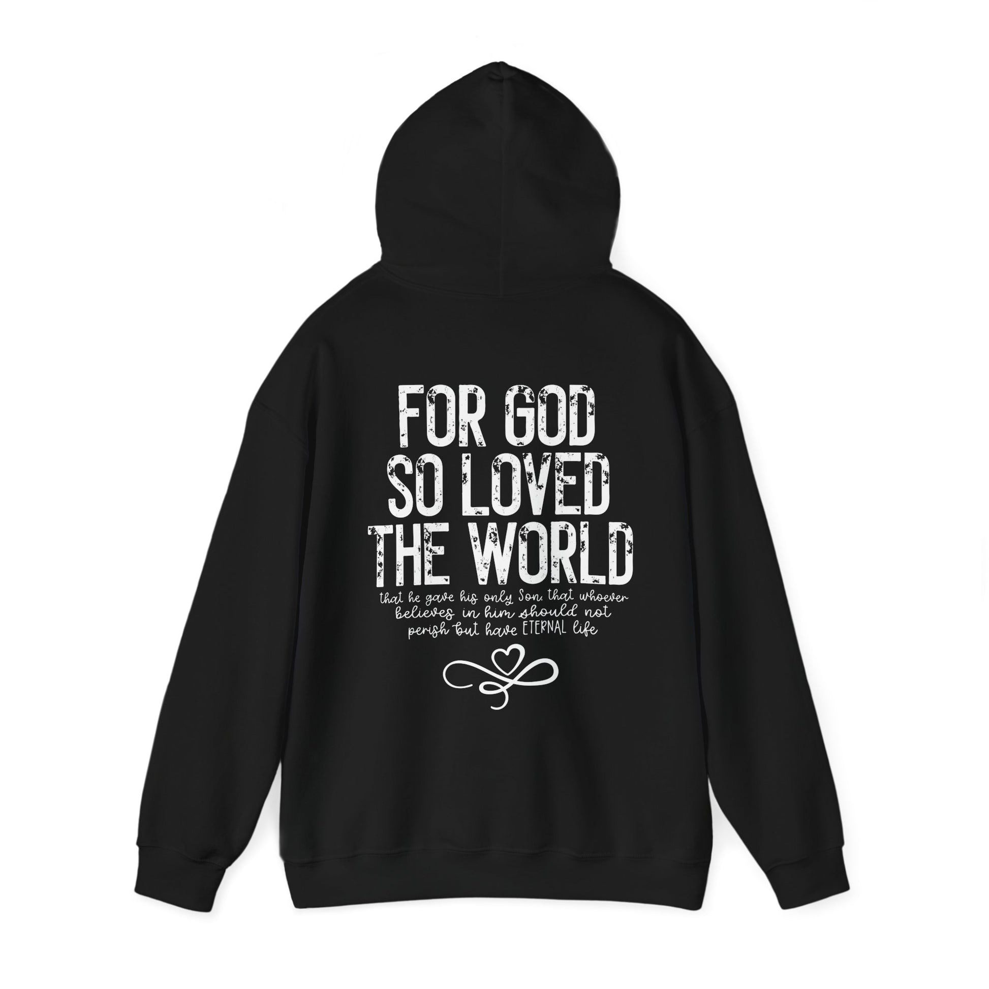 Christian Apparel | John 3:16 Hoodie Black Back | Jirehway.com