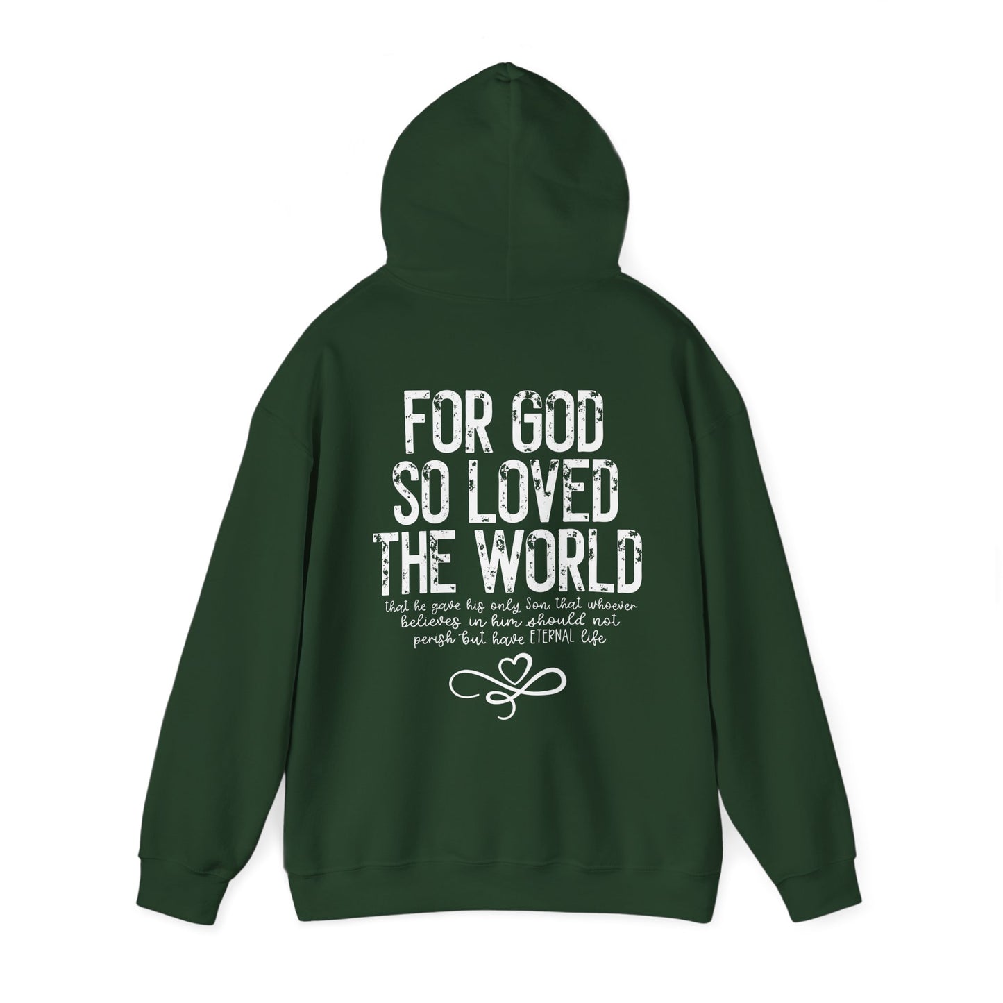 Christian Apparel | John 3:16 Hoodie Forest Green Back | Jirehway.com