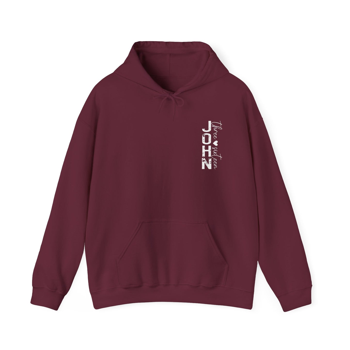 Christian Apparel | John 3:16 Hoodie Maroon | Jirehway.com