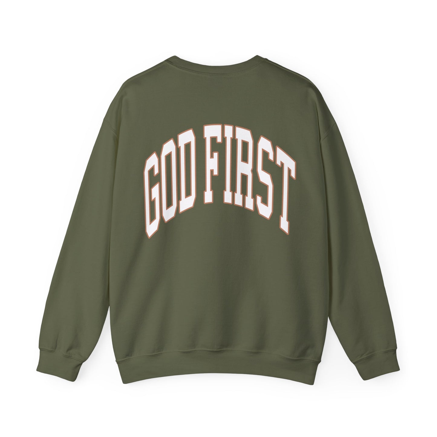     Jireh Way Christian Apparel - God First Crewneck Sweatshirt