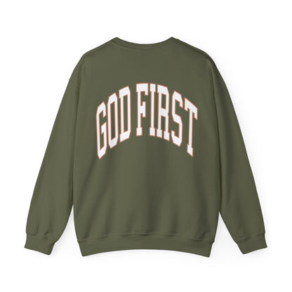     Jireh Way Christian Apparel - God First Crewneck Sweatshirt