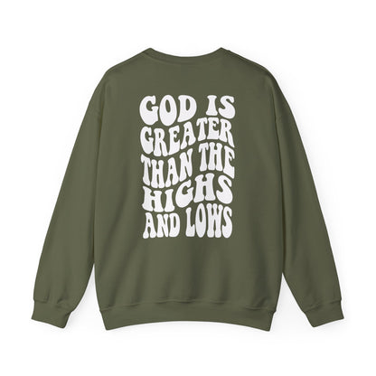     Jireh Way Jireh Way | Christian Apparel | God Is Greater Crewneck Sweatshirt