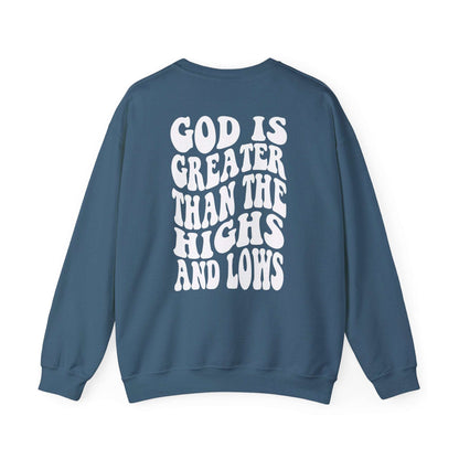     Jireh Way Jireh Way | Christian Apparel | God Is Greater Crewneck Sweatshirt